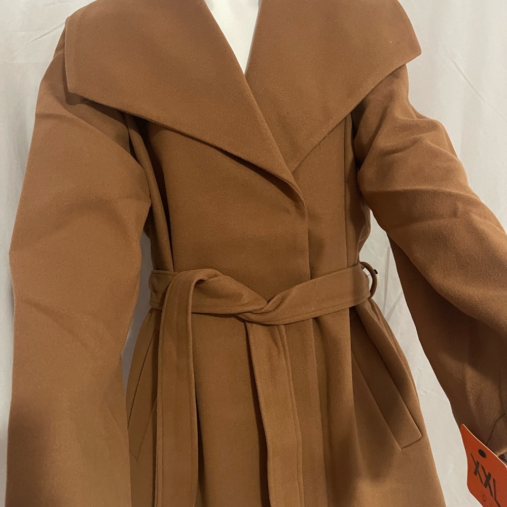 TAHARI Elegant Brown Women's Coat water resistant - Picture 3 of 17